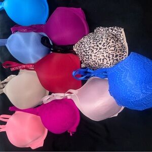 Victoria's Secret Bra Collection - Blue, Pink, Red, Leopard